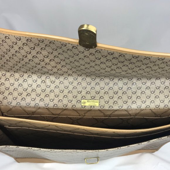 Flavi Vismano Firenze Tan Vintage Briefcase Italy - Picture 5 of 6